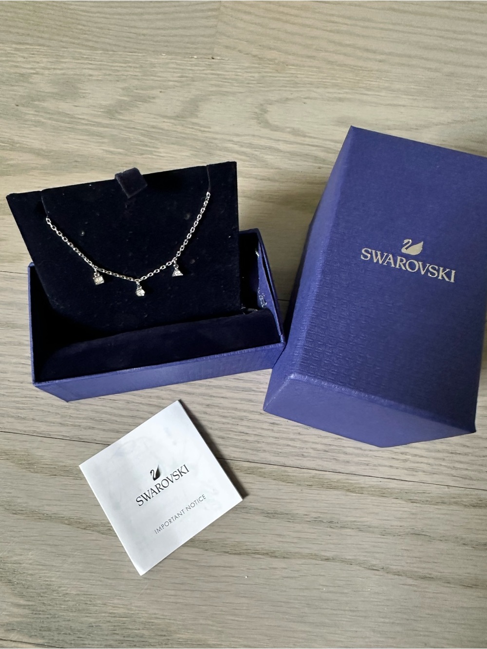 Swarovski Silver Geometric Crystal Charm Necklace